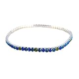 Anklet - A5 - Swarovski (tm) Crystal - Stretch ~ Caribbean Mix