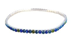 Anklet - A5 - Swarovski (tm) Crystal - Stretch ~ Caribbean Mix