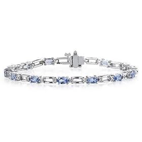 14k White Gold Diamond and Tanzanite Bracelet by