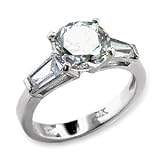 CZ ENGAGEMENT RING - Sterling Silver Solitaire Easy Match CZ Ring