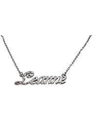 Name Necklaces Leanne - Personalized Necklace White Gold Plated 18K, Belcher Chain, 2mm Thick
