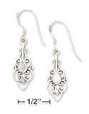 Sterling Silver Filigree With Mop Teardrop Inlay Earrings