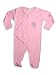 Bambolino - Newborn Baby Girls Long Sleeved Footed Coverall, Pink