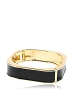 Amrita Singh Brazalete Square Hinge Enamel Cuff (Negro)