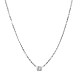 14k White or Yellow Gold Solitaire Diamond Pendant (1/10 cttw, H-I Color, I1 Clarity), 18