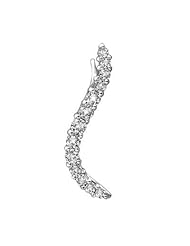 18K White Gold Swirl Round Diamond Single Earring Ear Cuff (0.23 cttw, G-H Color, VS2-SI1 Clarity) Women Jewelry in Gift Box