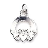 Pendant - Polished Sterling Silver Irish Celtic Claddagh Pendant
