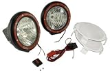 HID OFF ROAD FOG LIGHT KIT, PAIR OF LIGHTS W/ WIRING HARNESS, 5-IN ROUND BLACK, COMPOSITE HOUSING, RUGGED RIDGE
