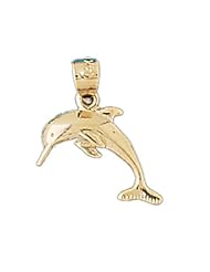 Dazzlers Solid 14 karats gold Dolphin Charm Pendant Available in three colors from jewelsberry (weights: 1.0 grams only)