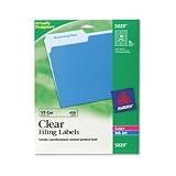 Avery 5029 Clear Self-Adhesive Filing Labels, 3-7/16 x 2/3, 30/sheet, 450 /pack