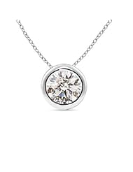 1 ct Round Diamond Bezel-Set Pendant Necklace