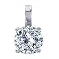 1.00 Carat H/I1 Round Certified Diamond Solitaire Pendant in Platinum