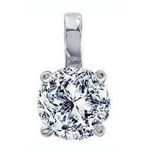 0.40 Carat G/VS2 Round Certified Diamond Solitaire Pendant in Platinum