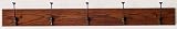 Amish Oak Wall Coat Rack Hanger 5 Wrought Iron Hooks- 41"