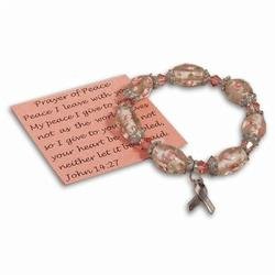 Pink Ribbon Clear Floral Bracelet