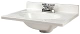 Foremost WW-1925 19-Inch by 25-Inch Solid White Cultured Marble Recessed Oval Vanity T, White