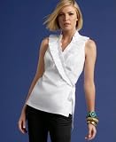 INC International Concepts? Sleeveless Ruffle-Trim Wrap Blouse