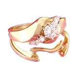 14K .34 CTW Diamond Wave Bridal Set