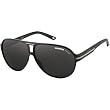 Carrera 14/S Men's Aviator Full Rim Polarized Designer Sunglasses - Shiny Black/Gray