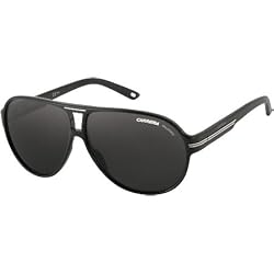 Carrera 14/S Men's Aviator Full Rim Polarized Designer Sunglasses - Shiny Black/Gray