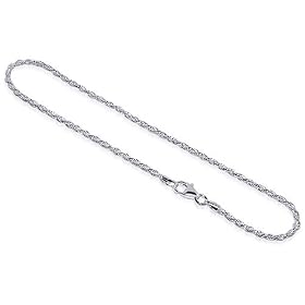 New Sterling Silver Rope Chain Ankle Bracelet Anklet