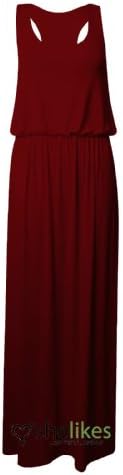 Womens Toga Maxi Dress Ladies Plus Size Jersey Racer Back Long Vest Maxi Dress -Wine -UK 22/24 AUS 22/24 US 18/20 (95% Viscose, 5% Elastane)