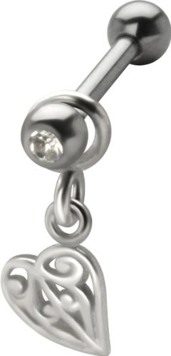 Celtic Heart Dangle - 925 Sterling Silver Cartilage Piercing Earrings for Helix or Tragus