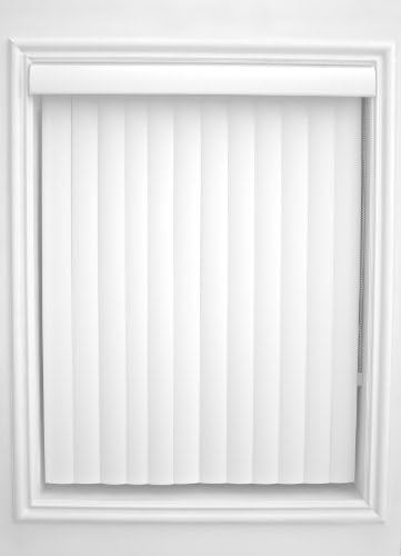 New Age Blinds Curved Vertical Blinds, Center Opening, Inside Mount, 34-1/4 by 48-Inch, Polar