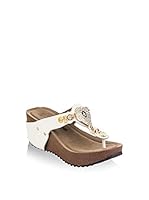 Pembe Potin Sandalias de cuña (Blanco)