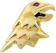 Sterling Silver VML Genuine Ruby Bald Eagle Lapel Pin