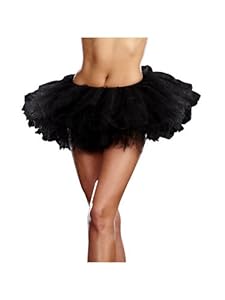 Dreamgirl Light Up Tutu Skirt Costume Accessory, Black, One Size