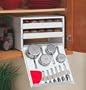Cabinet Spice Rack with Measuring Tools (White) (8.5"H x 11"W x 10.75"D)
