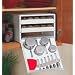 Cabinet Spice Rack with Measuring Tools (White) (8.5"H x 11"W x 10.75"D)