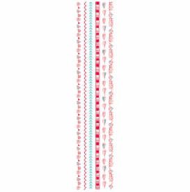 Heart Stitches Borders Glitter Scrapbook Stickers 