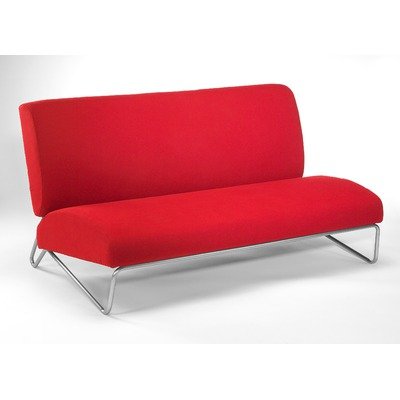 Metal Frame Loveseat with Red Microdenier Upholstery - Easy Rider