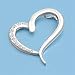 Sterling Silver CZ Floating Assymetrical Heart Pendant