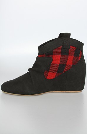 80%20 The Melody Ankle Hidden Wedge Bootie in Black & Red Buffalo,Shoes for Women from 80%20