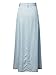 Joeoy Women's High Waist Button Up A-Line Denim Maxi Long Skirt-M