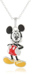 Girls Disney Mickey Silver Plated Brass and Enamel Pendant Enhancer