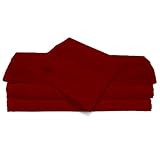 U.S. Polo Association 350-Thread Count 100-Percent Cotton Sateen Hemstitch Sheet Set, Red, Full