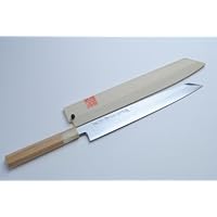 Yoshihiro- Damascus 'Kiritsuke' Yanagi Sushi Chef Knife Japanese Sword Type 11.7' 300mm - Made in Japan