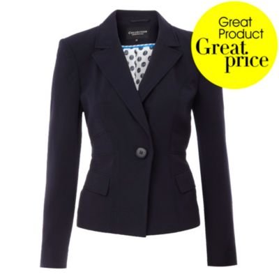Collection-Navy collared jacket Thumbnail Image