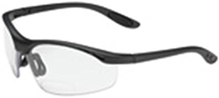 Mag Readers 250-25-0015 Semi-Rimless Safety Readers with Black Frame, Clear Lens and Anti-Scratch Coating - +1.50 Diopter