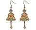 Cloisonne Lily Earrings - Collectible Dangle Jewelry Accessory Jewel