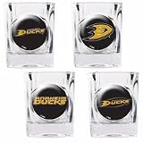 NHL Anaheim Ducks Four Piece Square Shot Glass Set (Individual Logos)
