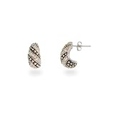 Eve's Addiction Designer Inspired Sterling Silver CZ Rope Style Earrings