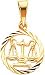 14K Gold Librs Zodiac Charm Diamond Cut