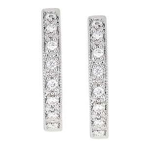 31 FlxUDVCL 14K White Golden Diamond Huggy Earrings   0.10 Ct.