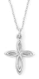 Rhodium Plated Twisted Pewter Cross Pendant by Bob Siemon, 18