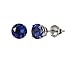 10k White Gold Round Created Blue Sapphire title=